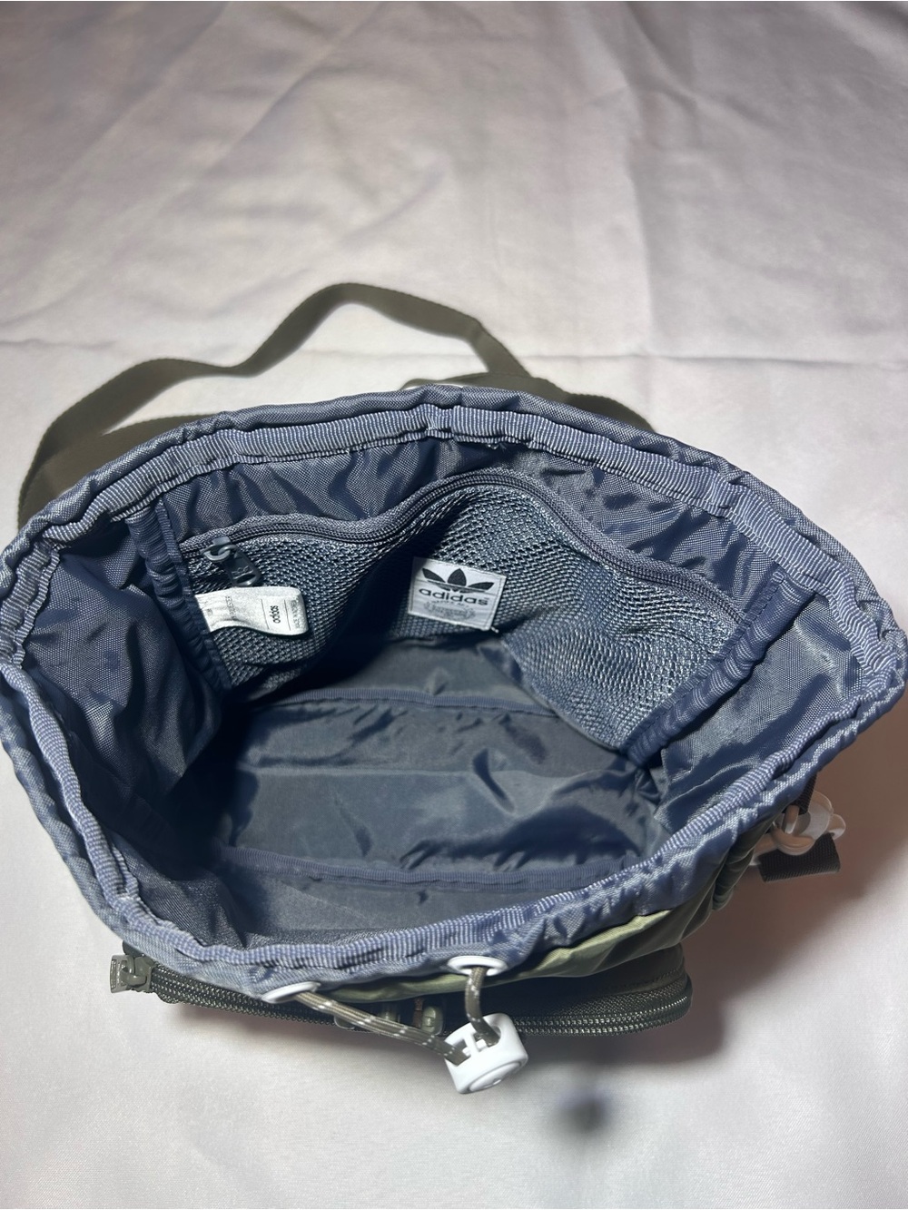 Olive Green Adidas Mini 3.0 Nylon Streetwear Athleisure Backpack/Shoulder Ba - Picture 8 of 10
